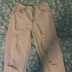 Off white ripped jeans